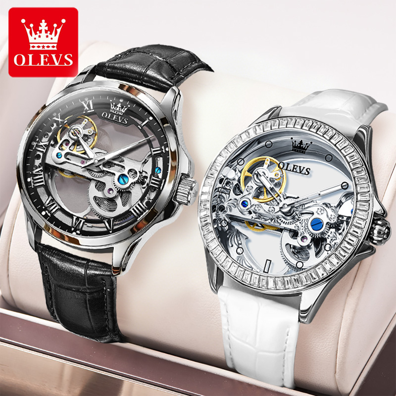 Luxury Watch Mockup - OLEVS Couple Watches Original Fully Transparent