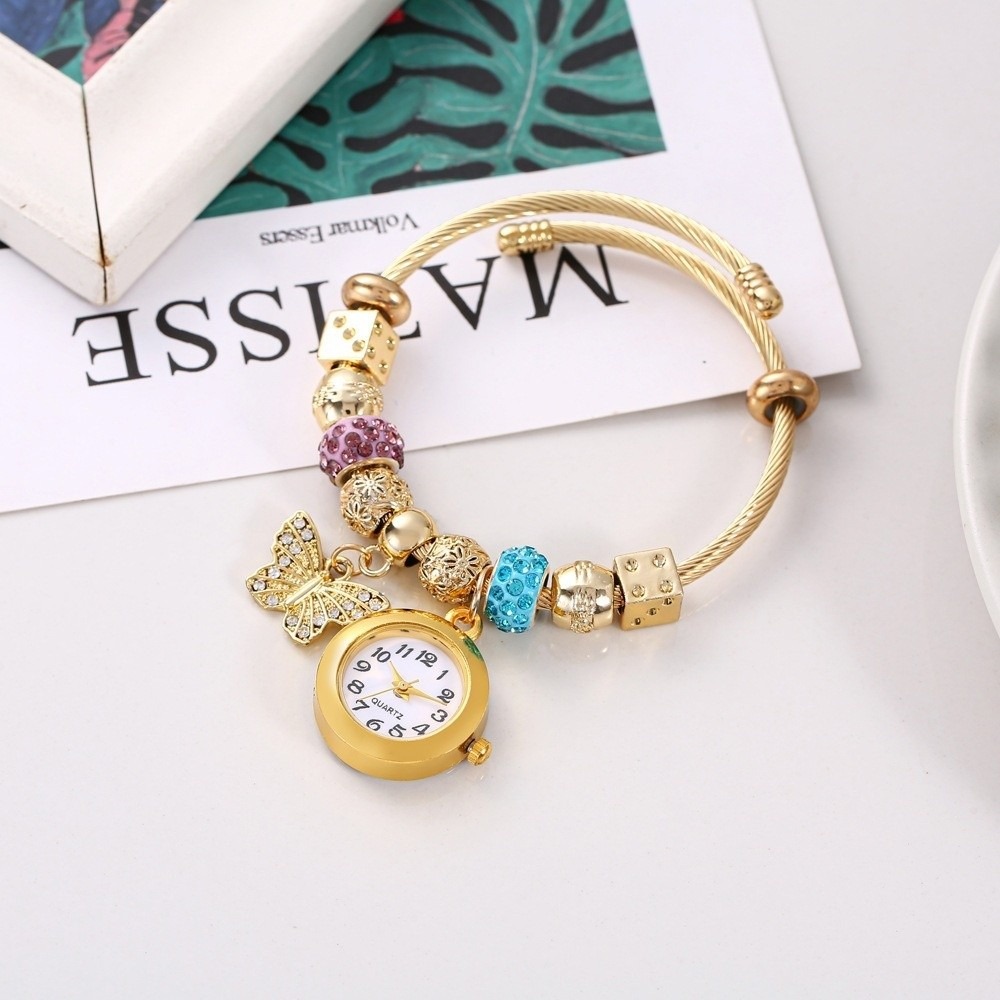 Luxury Watch With Leather Strap - Trendy Adjustable Women's Bracelet Watches Elegant