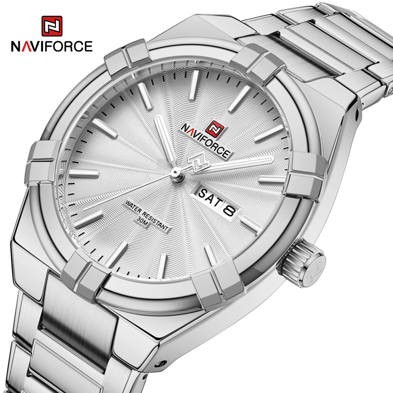 Luxury Watch Mockup - Top Brand NAVIFORCE Men's Watch Quartz