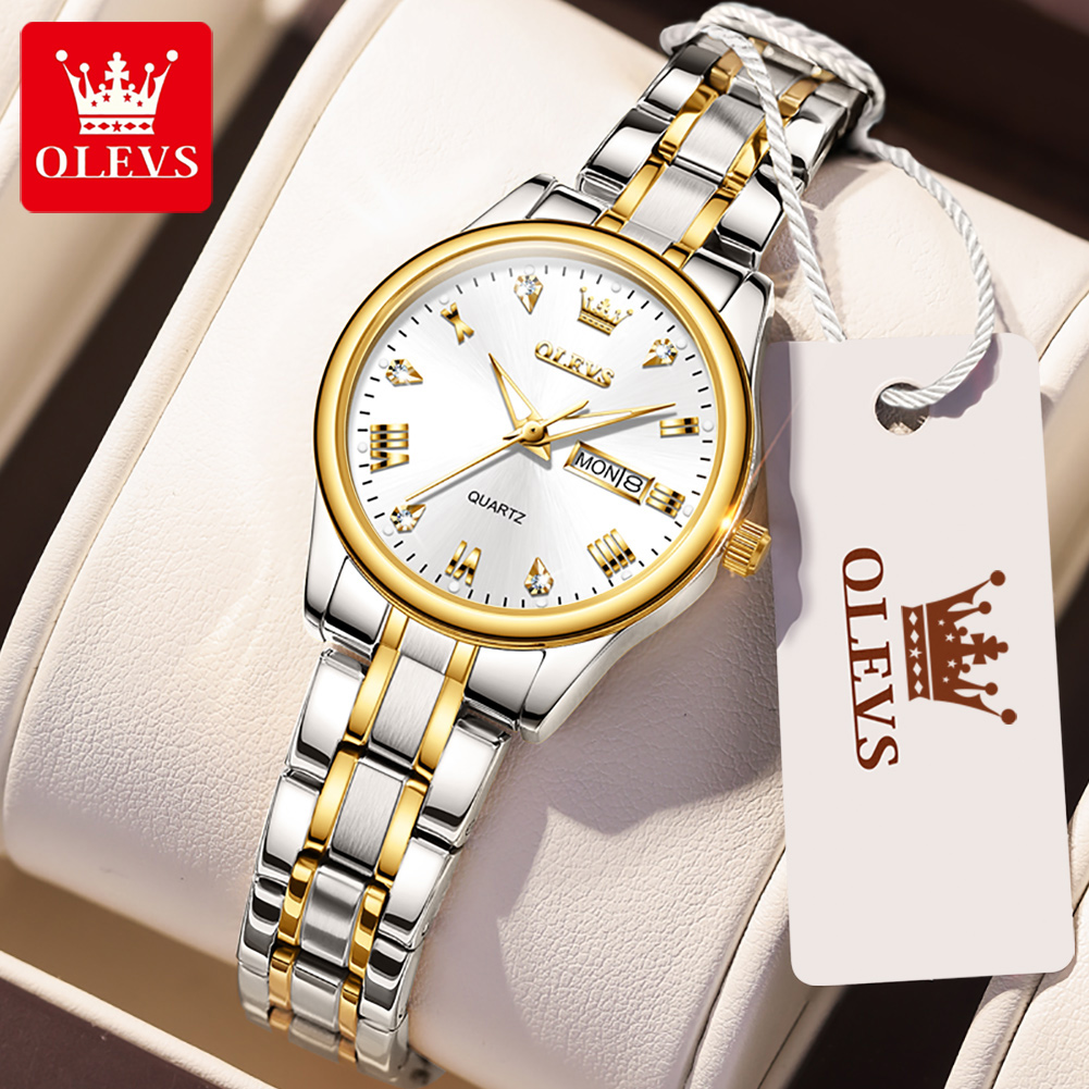 OLEVS 5563 New Fashion Women Q - Luxury Watch With Leather Strap ulasan dan harga