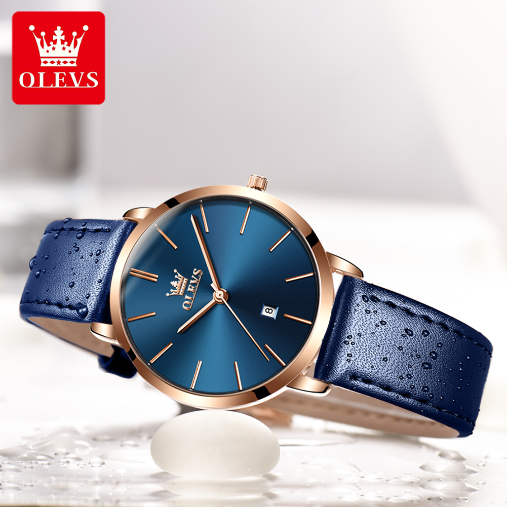 OLEVS Fashion Ultra Thin Women - Luxury Watch With Leather Strap ulasan dan harga