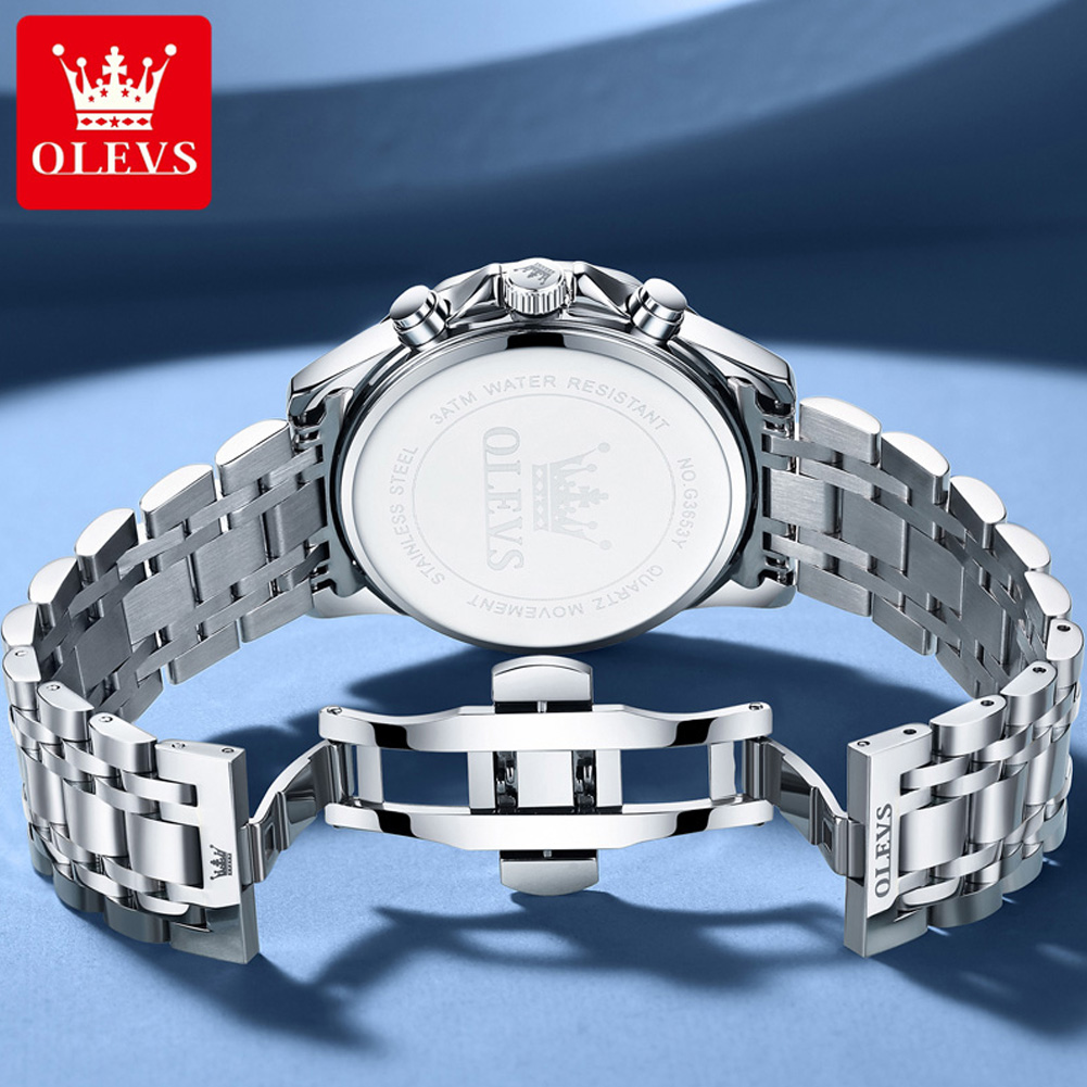 OLEVS 3653 Brand Moon Phase Ca - Luxury Watch Mockup ulasan dan harga