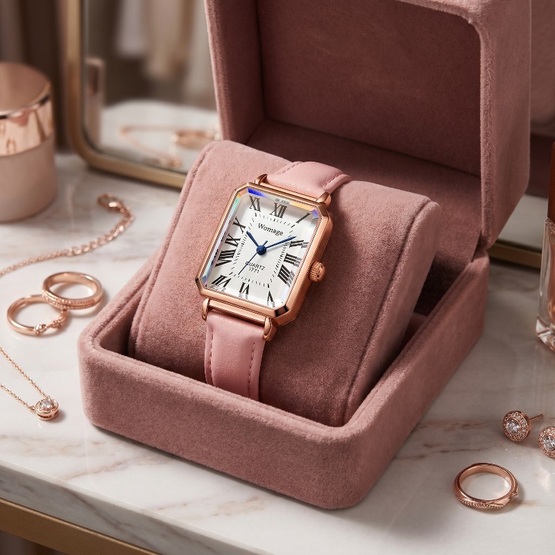 Fashion Rectangle Quartz Watch - Luxury Watch With Leather Strap ulasan dan harga