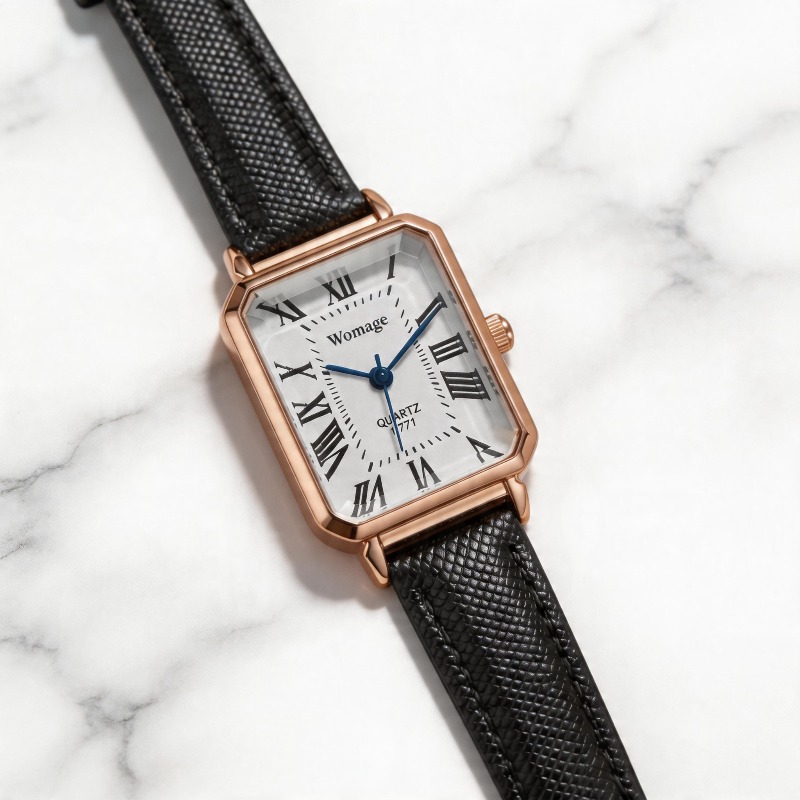 Fashion Rectangle Quartz Watch - Luxury Watch With Leather Strap ulasan dan harga