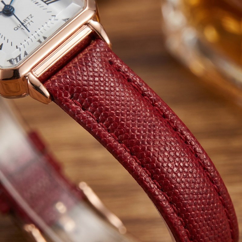 Fashion Rectangle Quartz Watch - Luxury Watch With Leather Strap ulasan dan harga