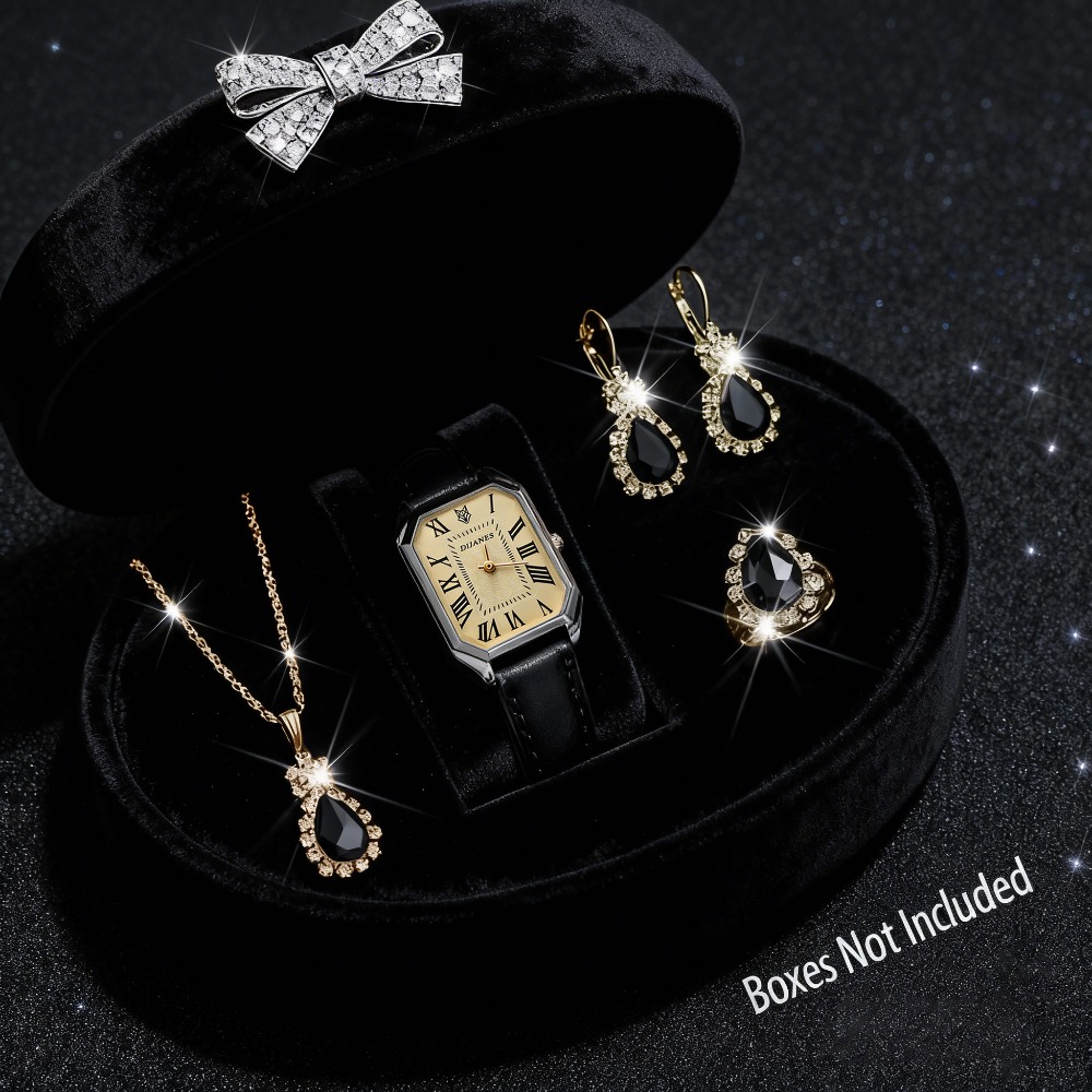 5pcs/set, Luxury Women's Watch - Luxury Watch With Leather Strap ulasan dan harga