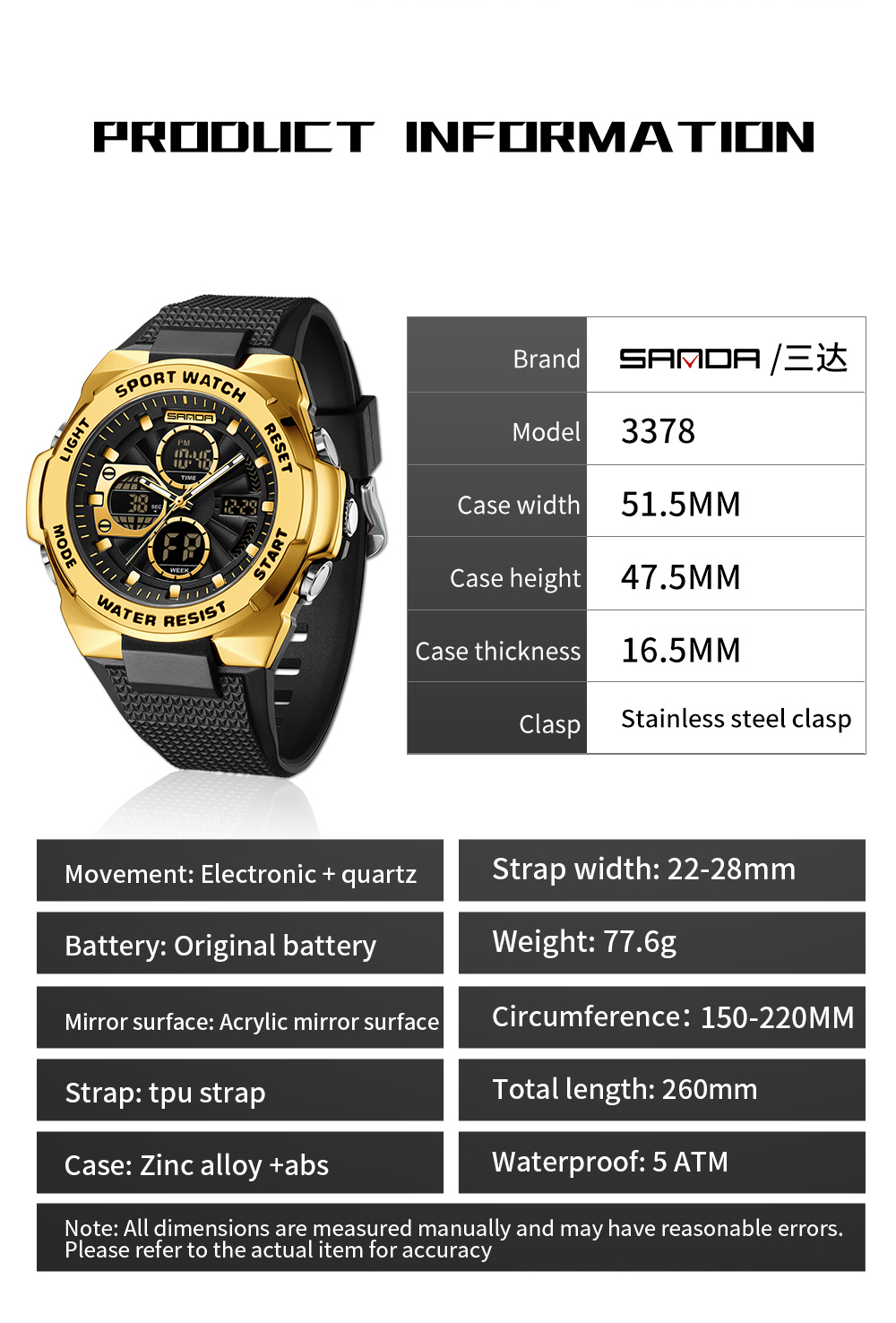 SANDA Sports Waterproof Milita - Luxury Watch Shop ulasan dan harga