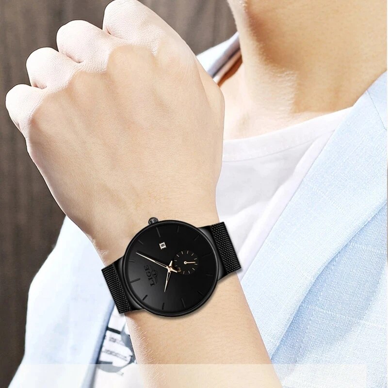 LIGE Fashion Mens Watches Top  - Luxury Watch Mockup ulasan dan harga
