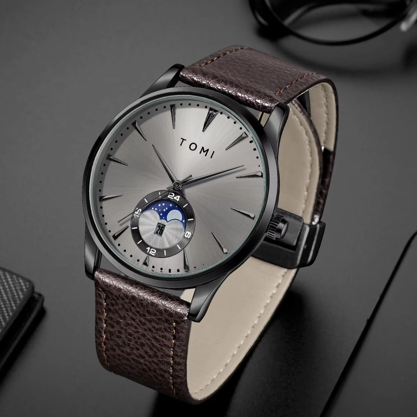 TOMI 2Pcs Men's Watch Gift Set - Luxury Watch Kit ulasan dan harga