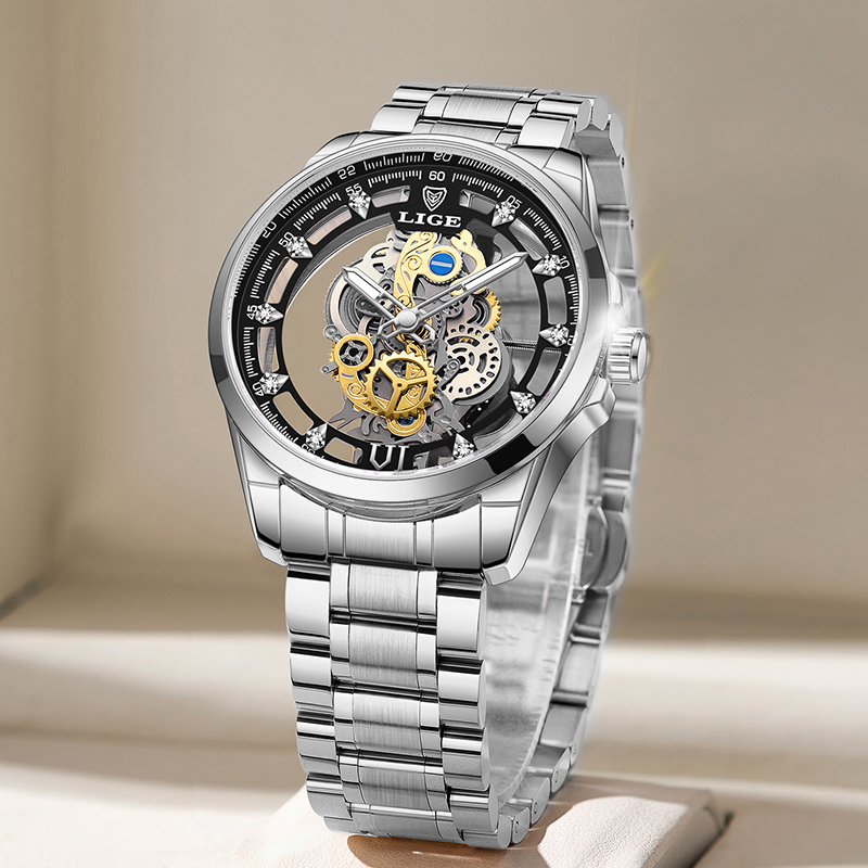 LIGE Fashion Top Luxury Men's  - Luxury Watch Mockup ulasan dan harga